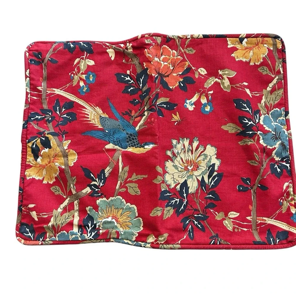 Pottery Barn Brighton Chinoiserie Standard Sham‎ Linen Cotton Case Envelope Back